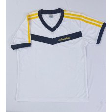 LC CAMISETA UNISEX DEPORTE CON FRANJA Y CUELLO NEGRO