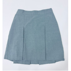 FALDA GRIS CON PRENSES ADELANTE Y ATRAS